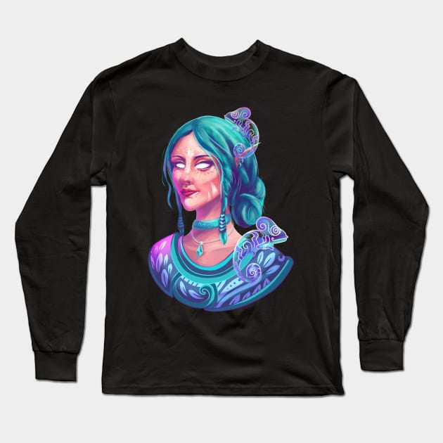 Fantasy Goddess 2 T-shirt Long Sleeve T-Shirt by yudhiaditya